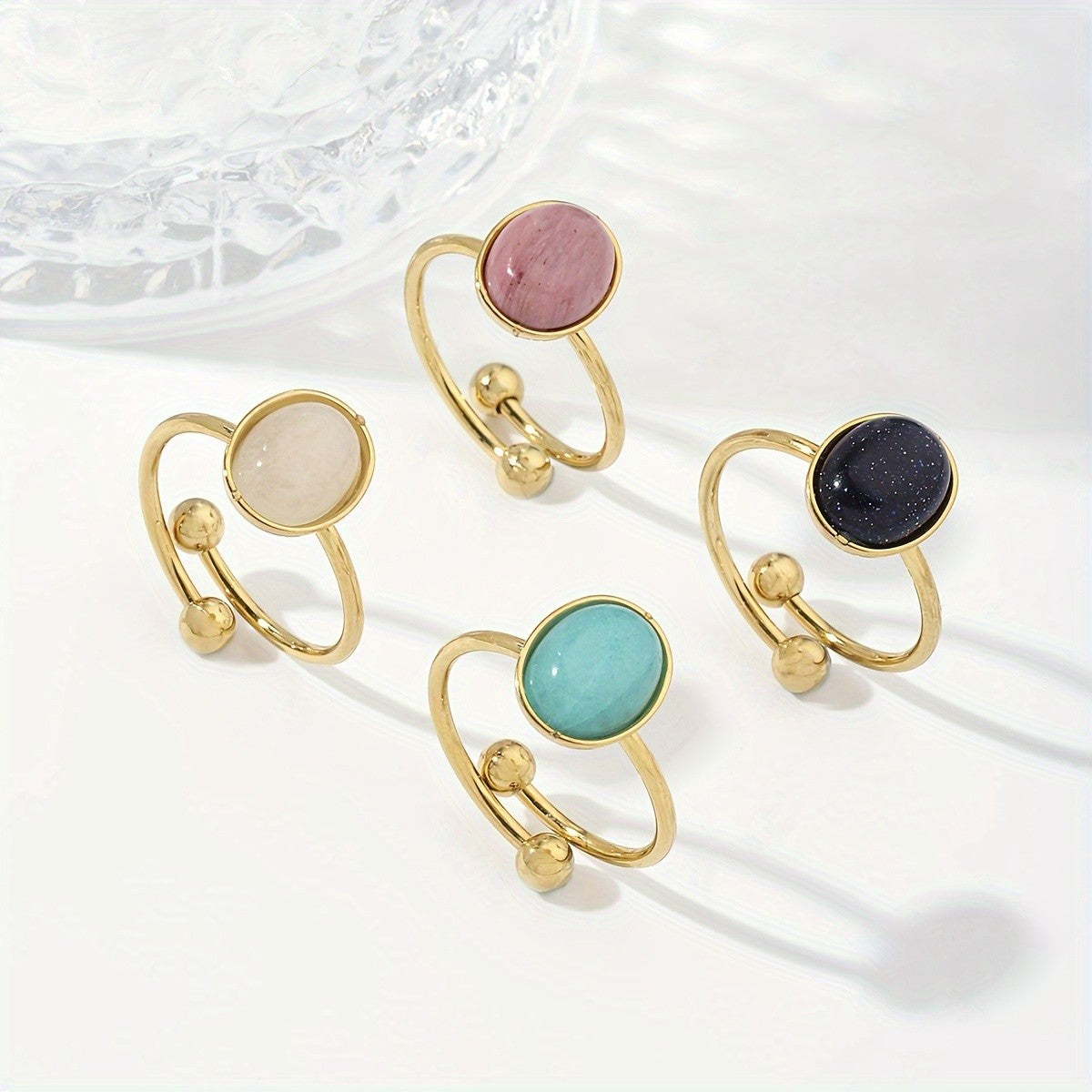 Natural Stone Adjustable Ring