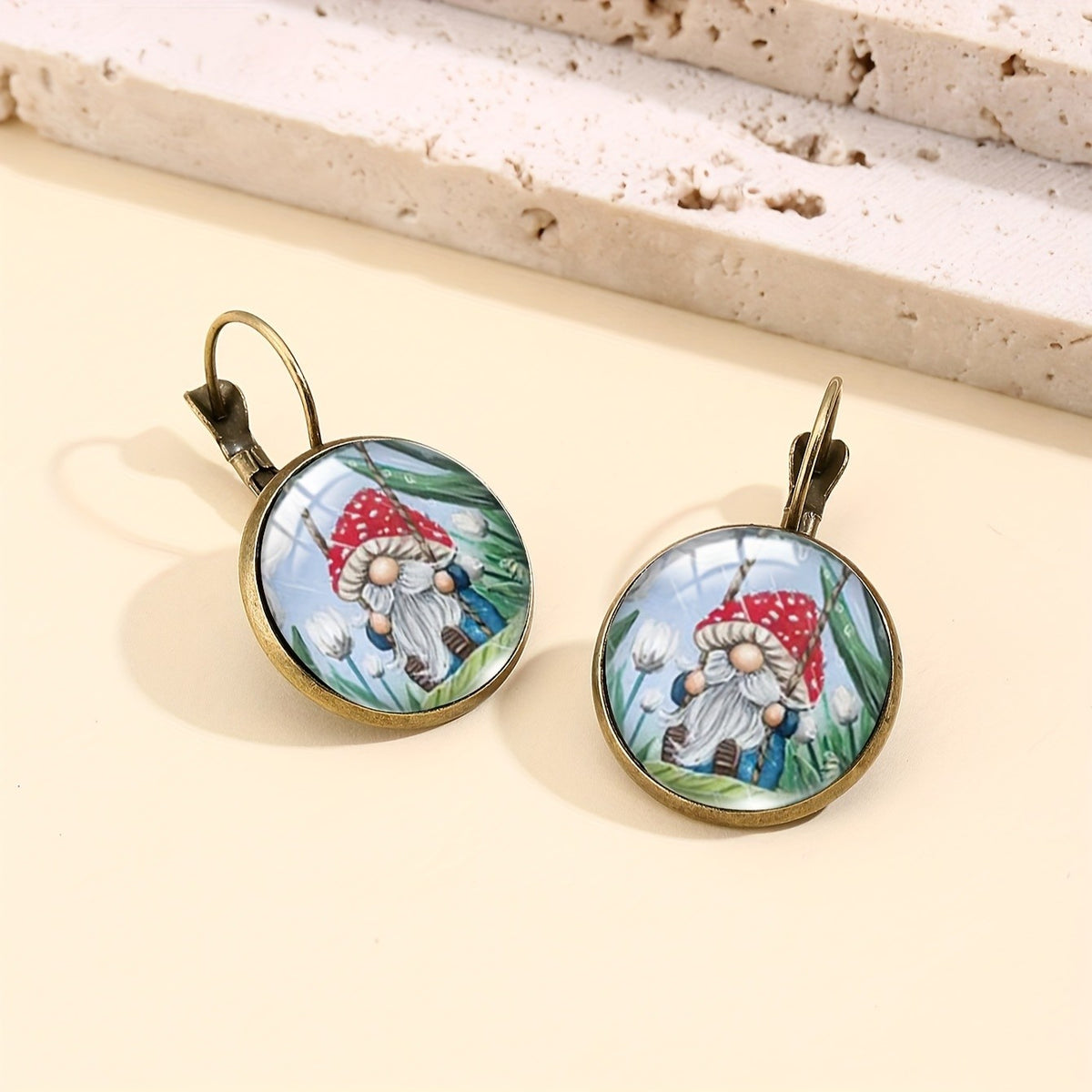 Gnome Glass Drop Earrings