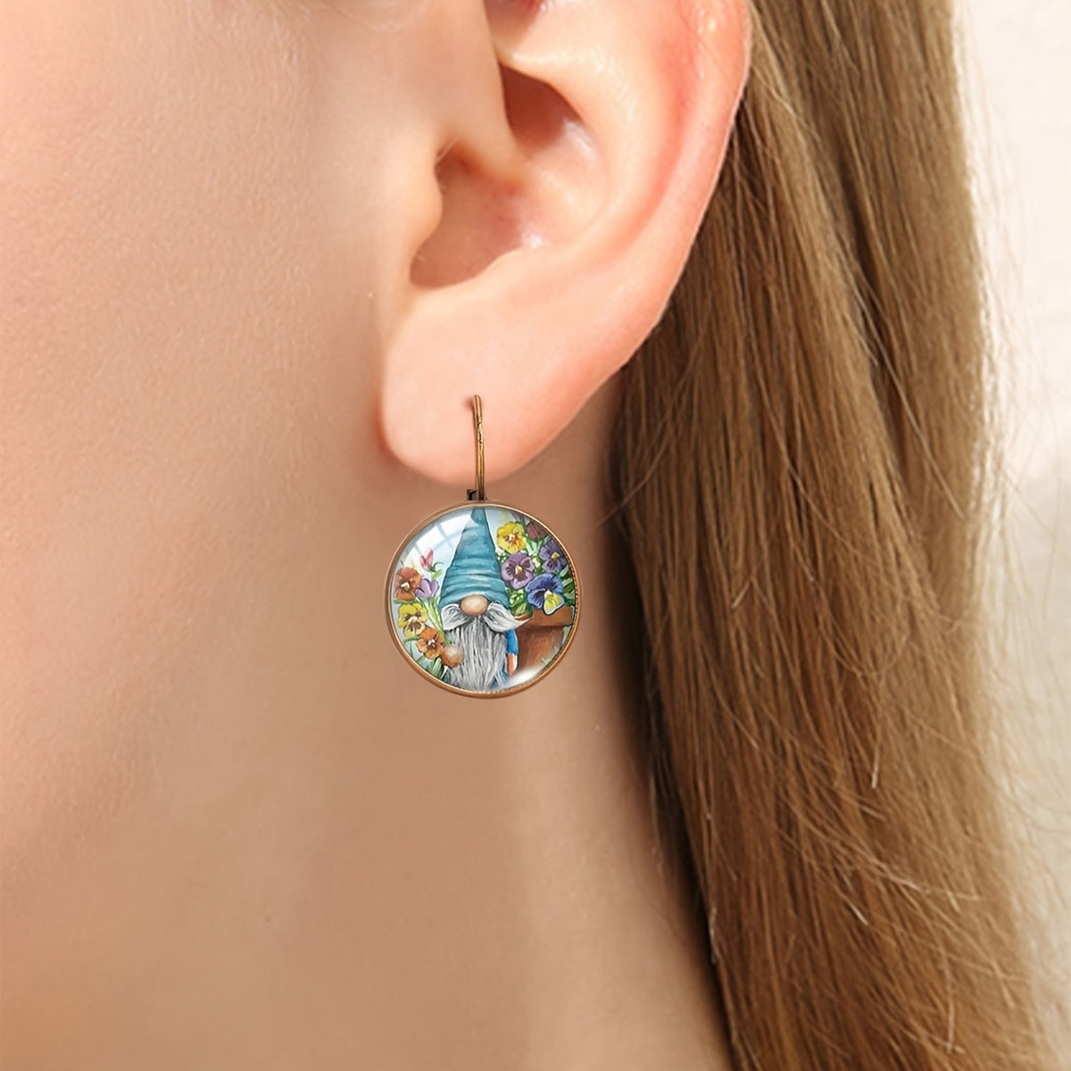 Gnome Glass Drop Earrings