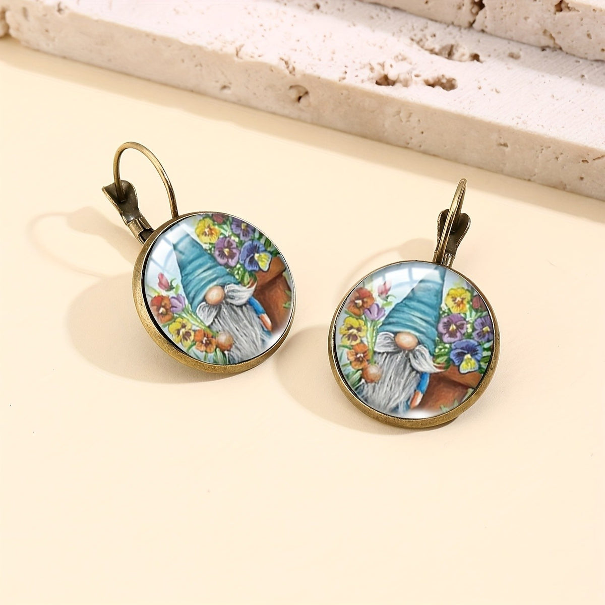 Gnome Glass Drop Earrings