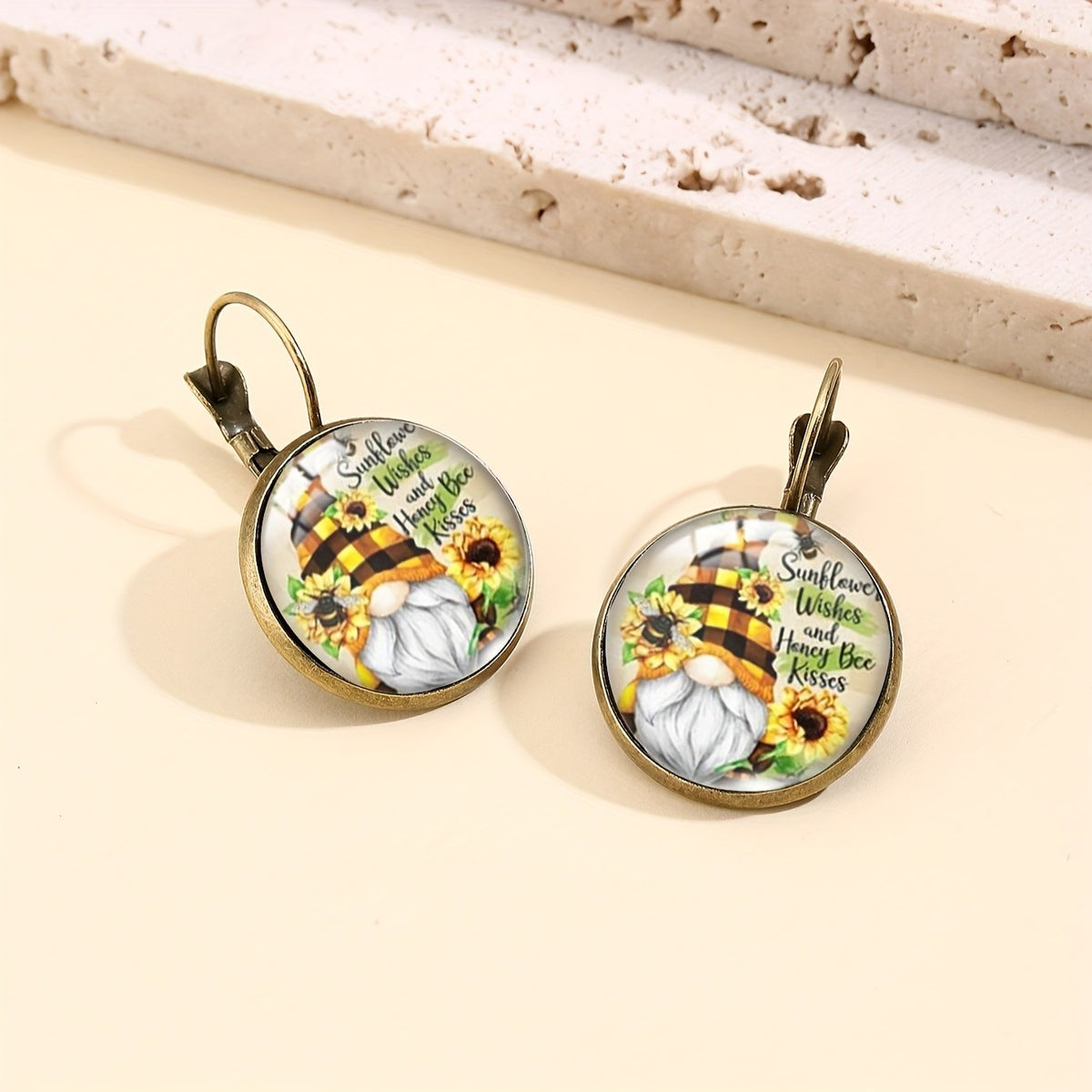 Gnome Glass Drop Earrings