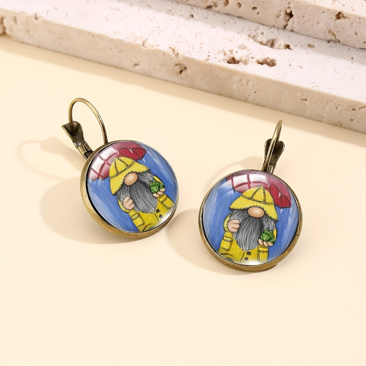 Gnome Glass Drop Earrings