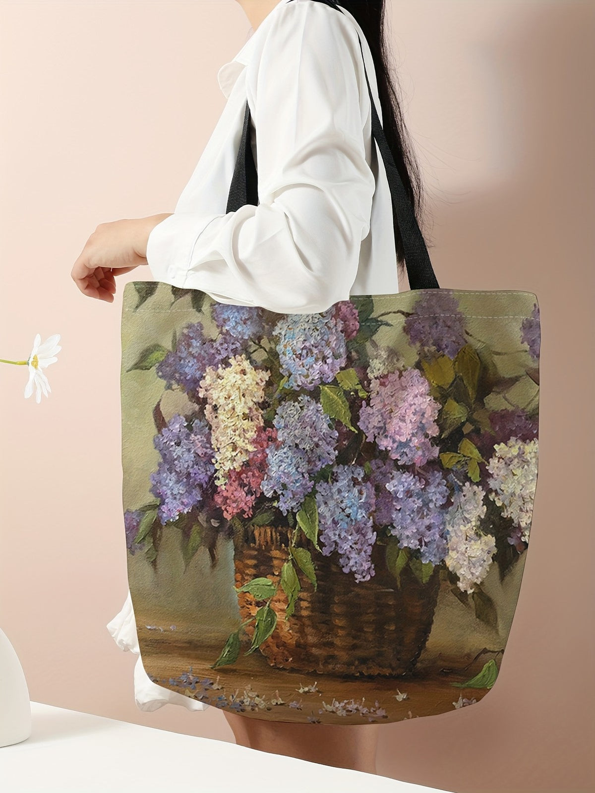 Lilac Basket Tote Bag