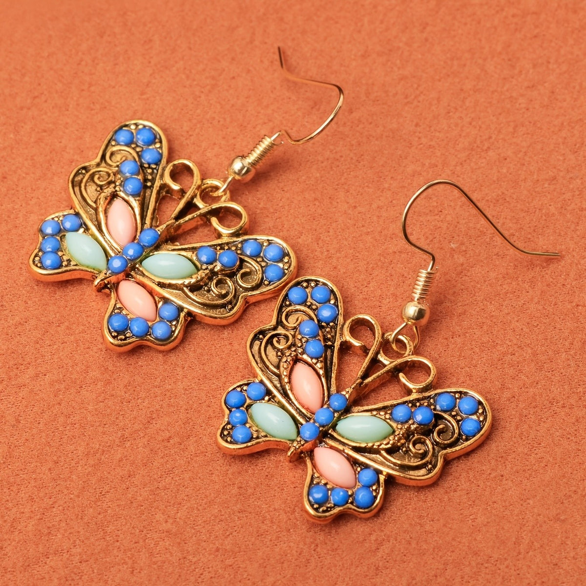 Resin Butterfly Drop Earrings