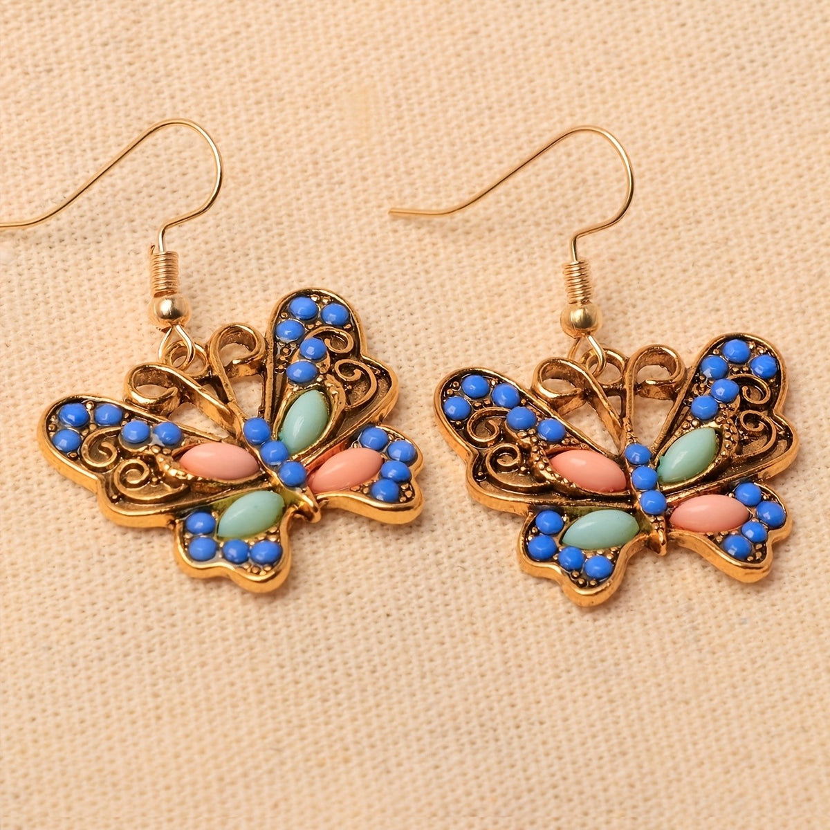 Resin Butterfly Drop Earrings