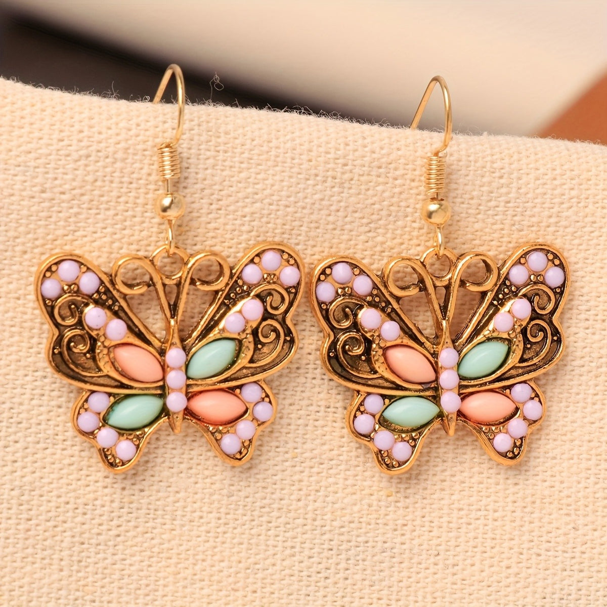 Resin Butterfly Drop Earrings