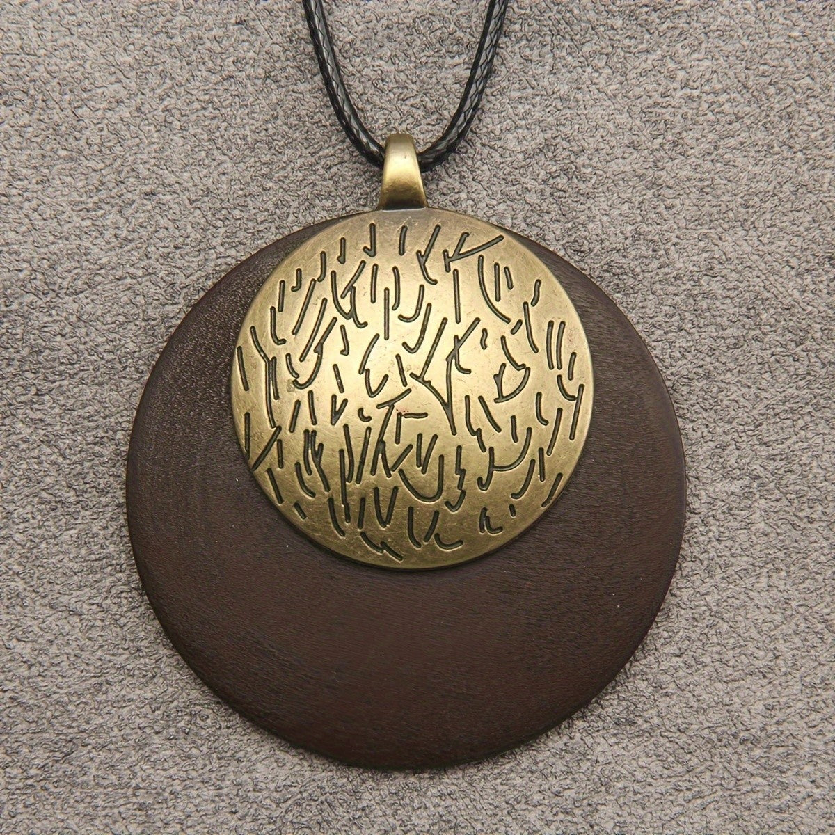Wood Circle Pendant Necklace