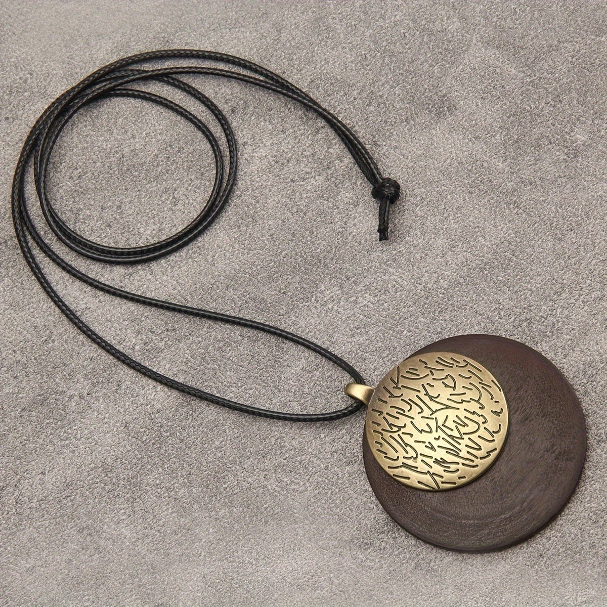 Wood Circle Pendant Necklace