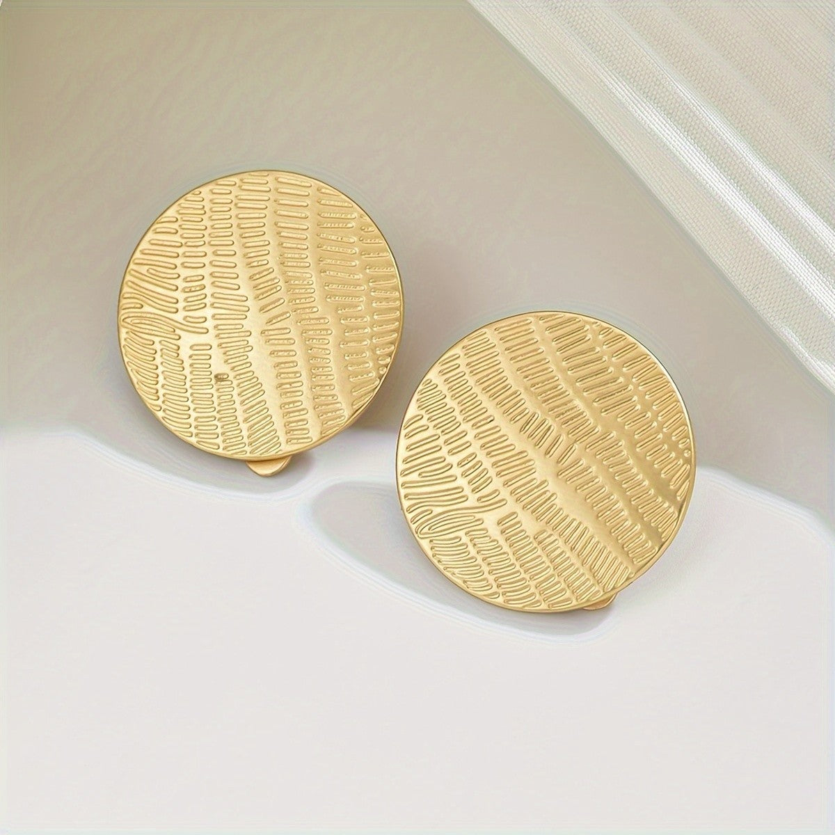 Textured Round Stud Earrings