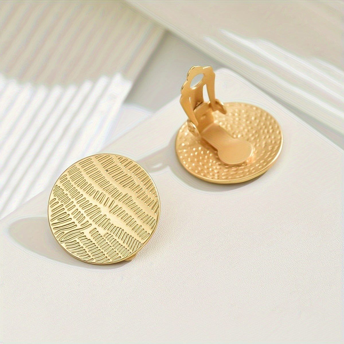 Textured Round Stud Earrings