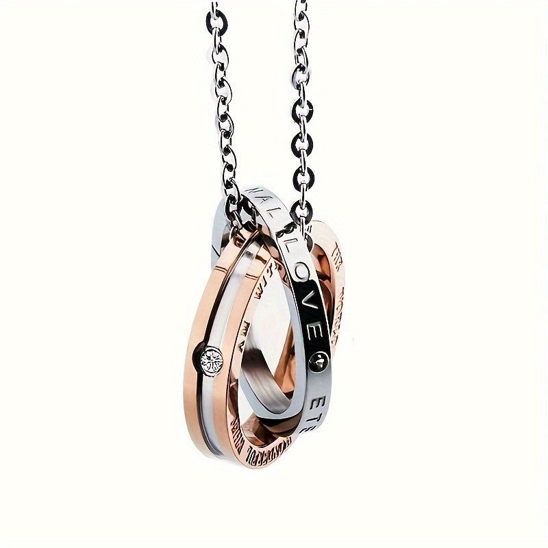 Inscribed Interlocking Loop Necklace