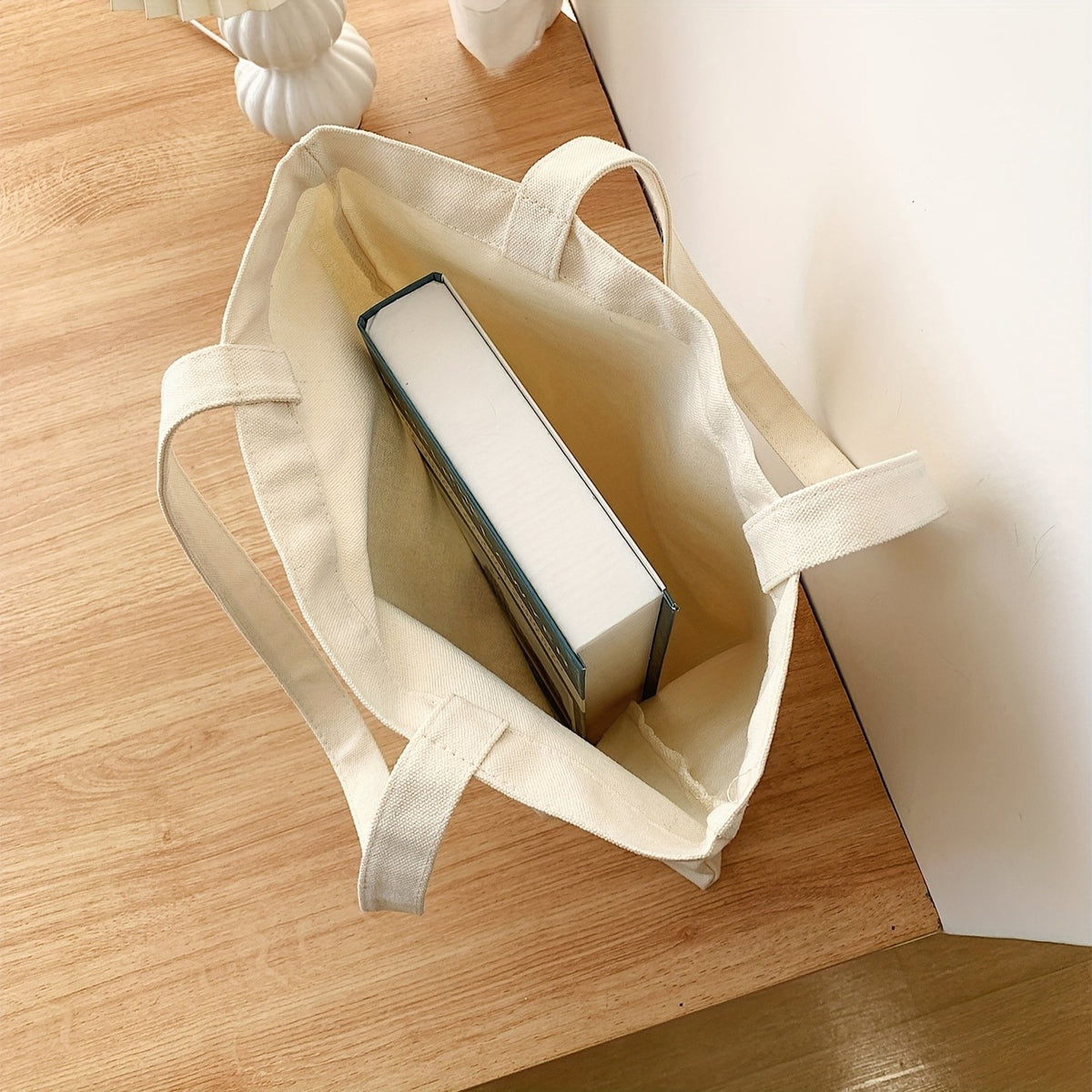 Pink Floral Canvas Tote Bag