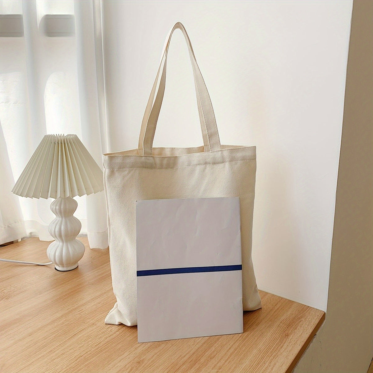 Pink Floral Canvas Tote Bag