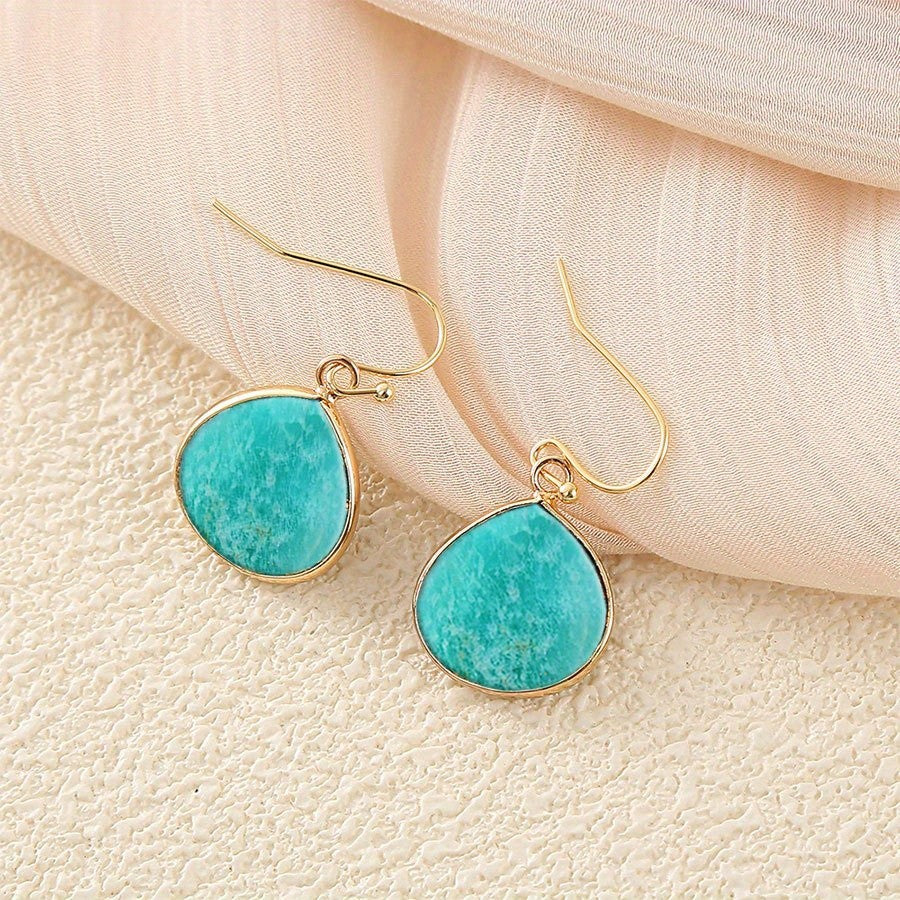 Teal Resin Drop Earrings