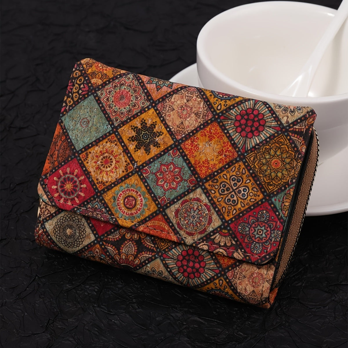 Mandala Print Trifold Wallet