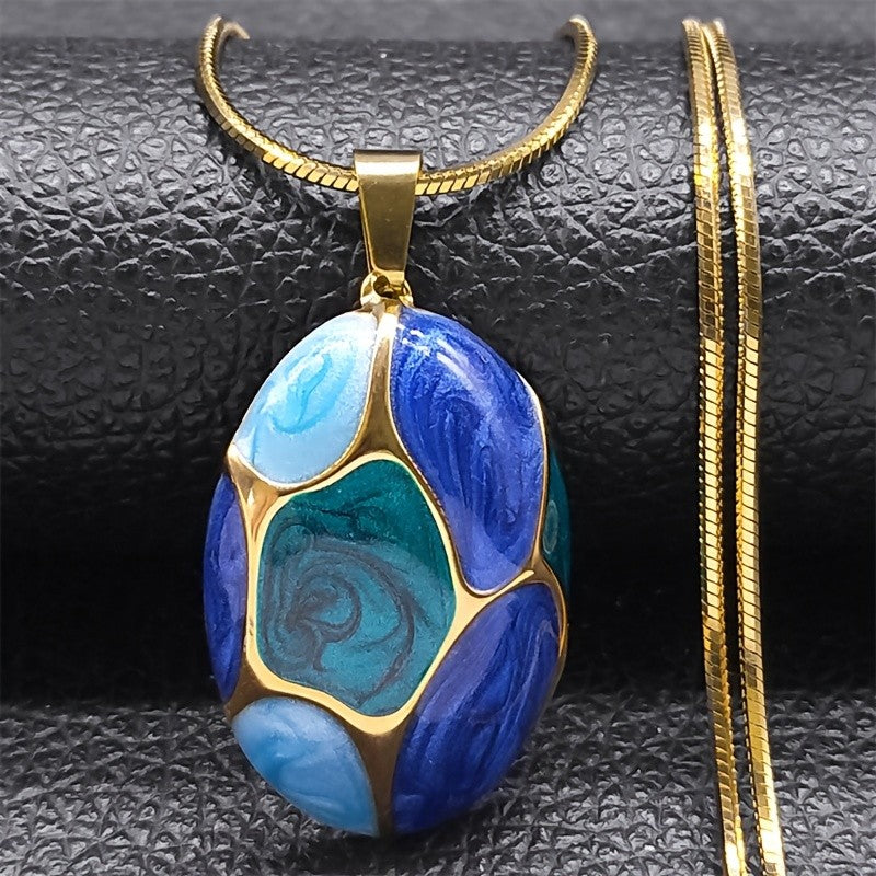 Swirl Mosaic Pendant Necklace