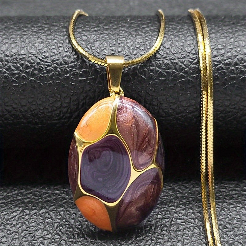 Swirl Mosaic Pendant Necklace