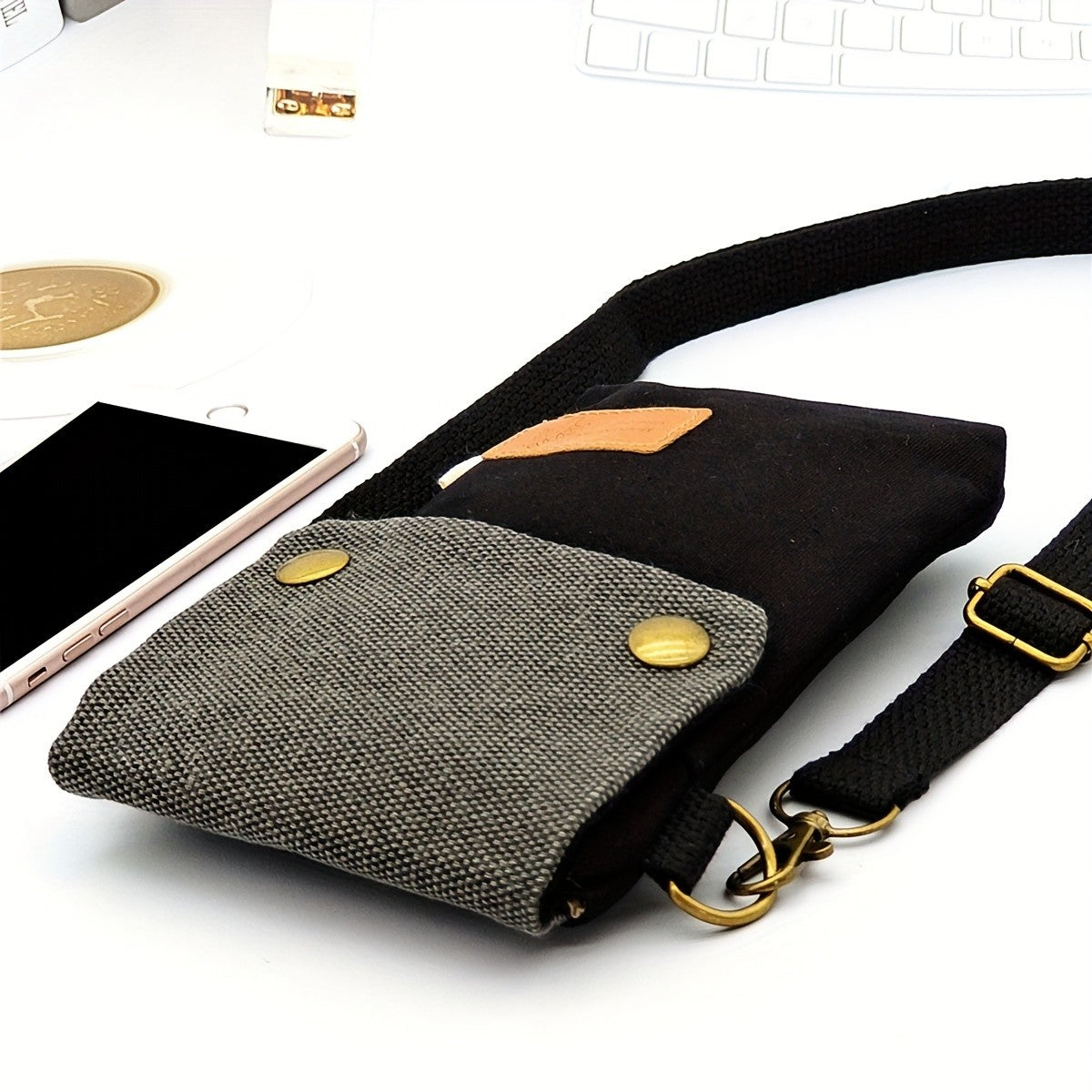 Green Canvas Crossbody Bag