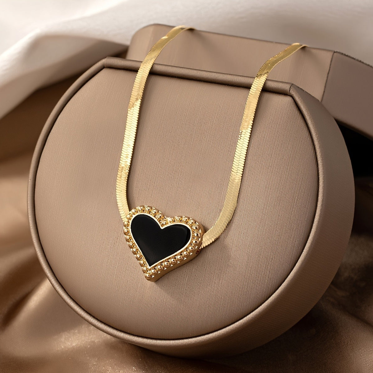 Enamel Crystal Heart Necklace