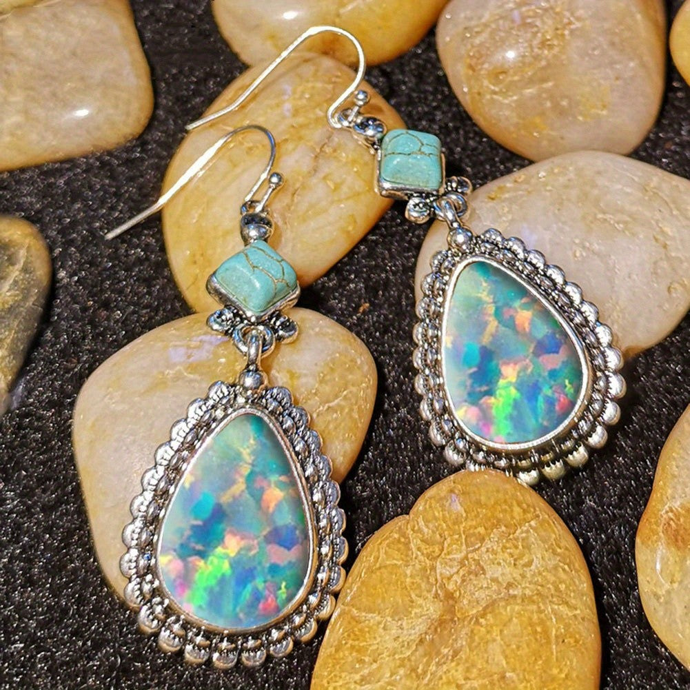 Turquoise Opal Drop Earrings