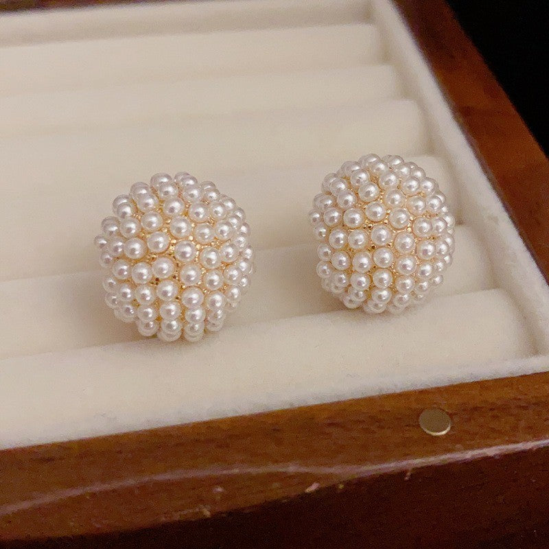 Imitation Pearl Sphere Earrings