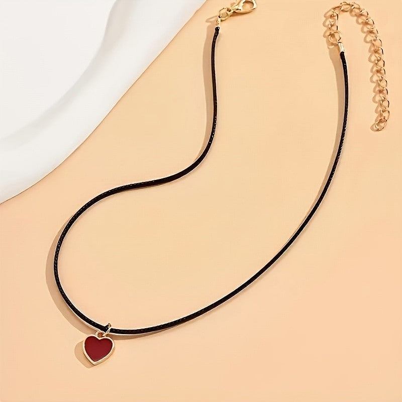 Red Heart Choker Necklace