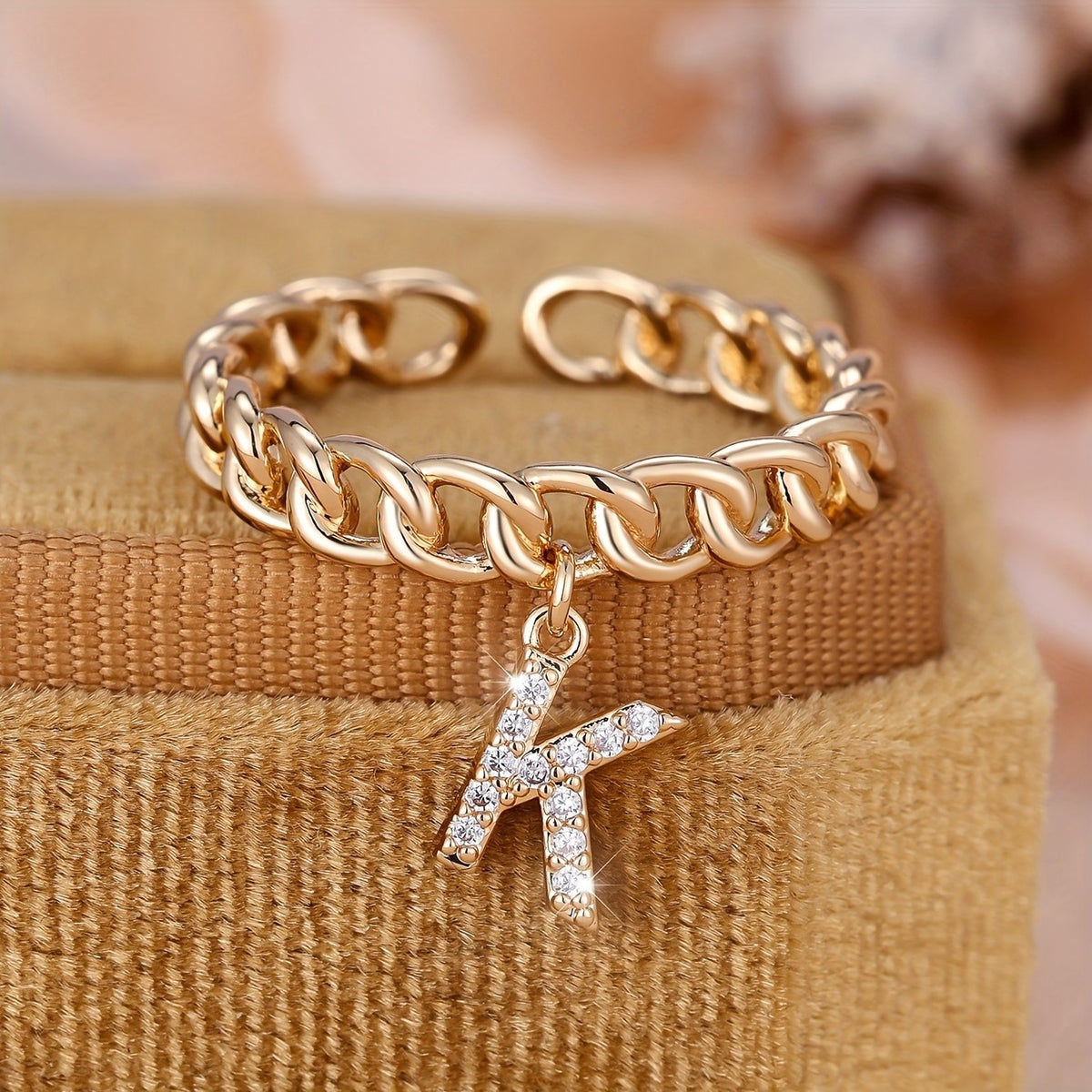 Crystal Initial Chain Ring