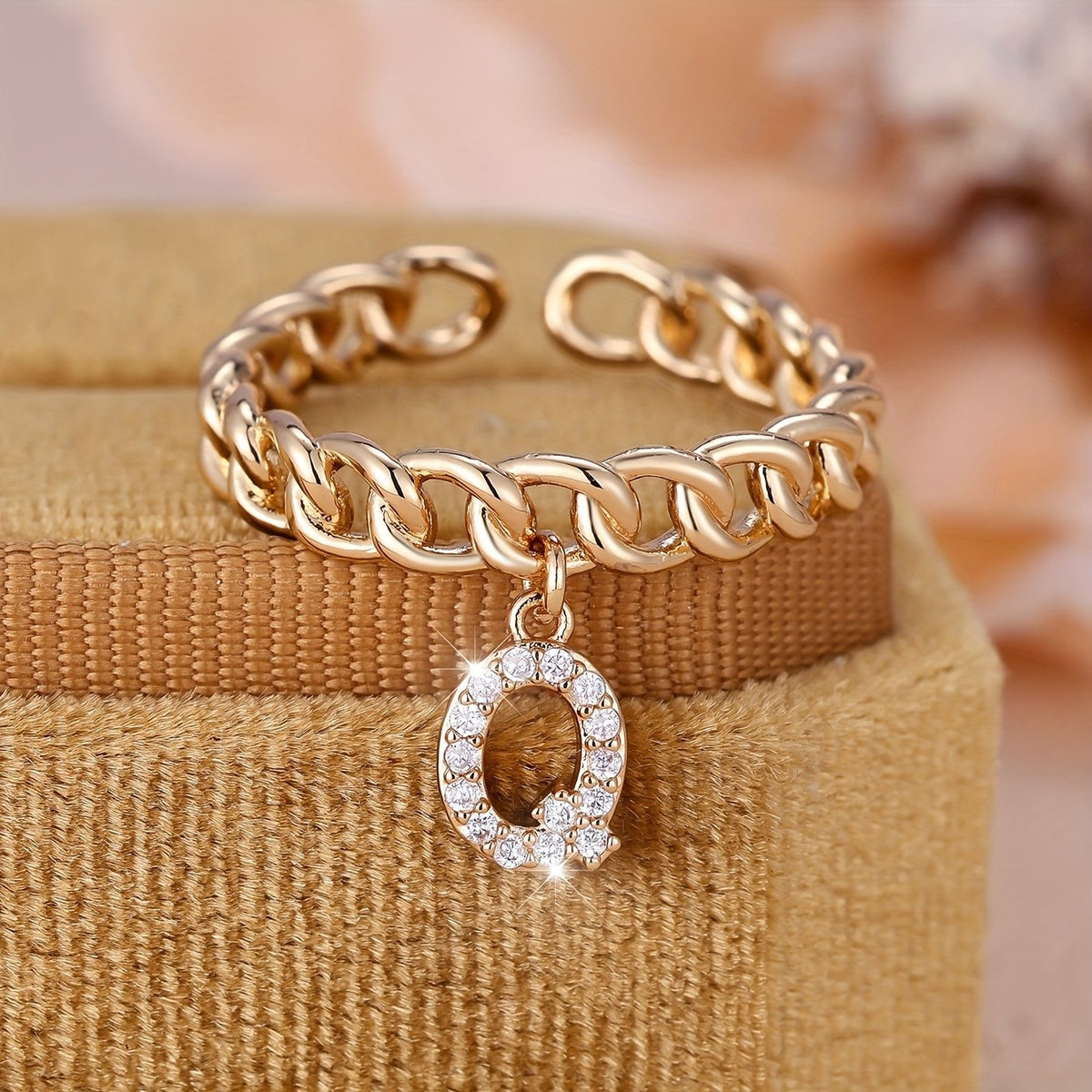 Crystal Initial Chain Ring