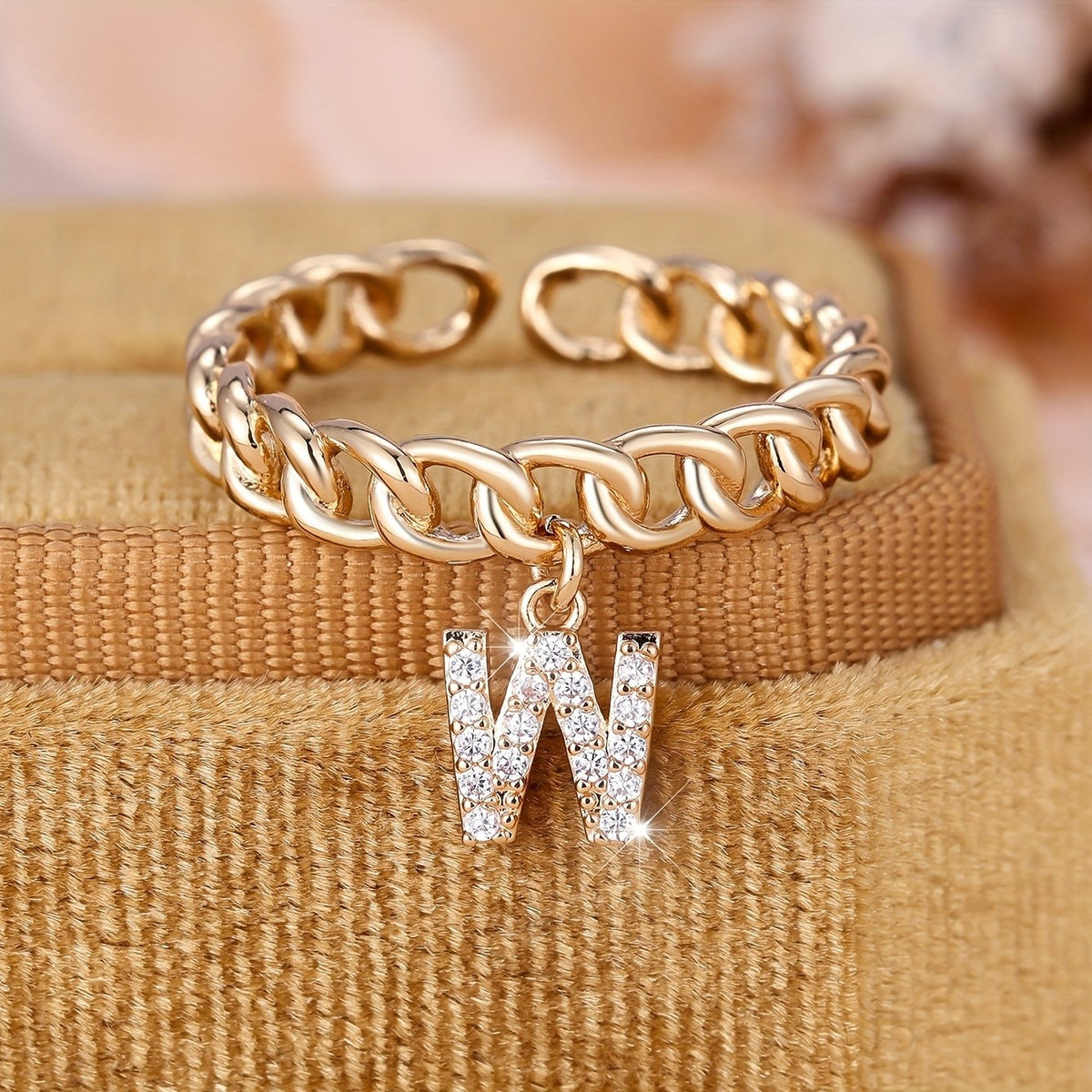 Crystal Initial Chain Ring