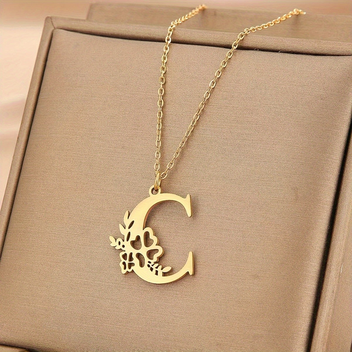 Floral Initial Necklace