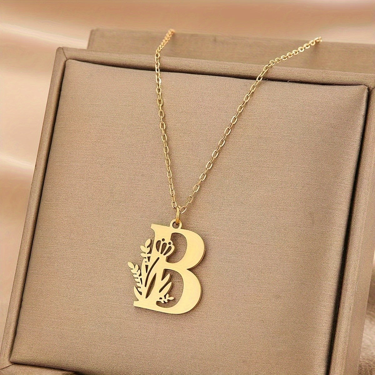 Floral Initial Necklace