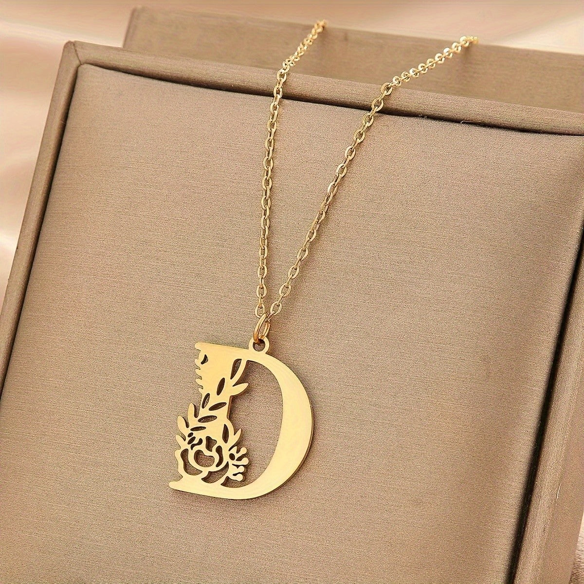Floral Initial Necklace