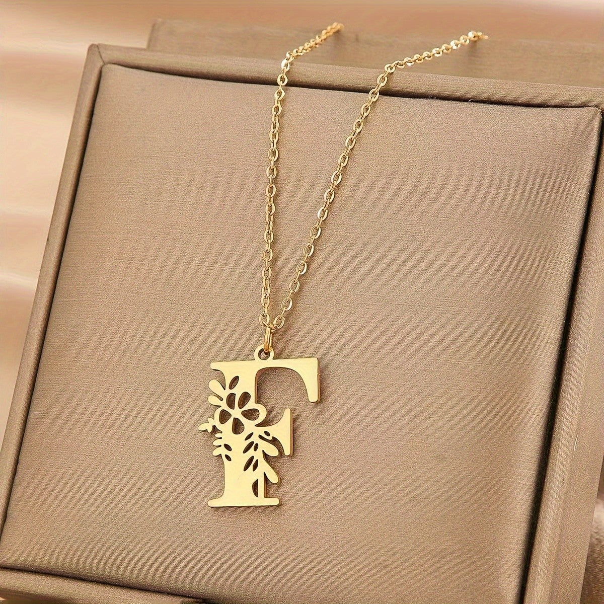 Floral Initial Necklace