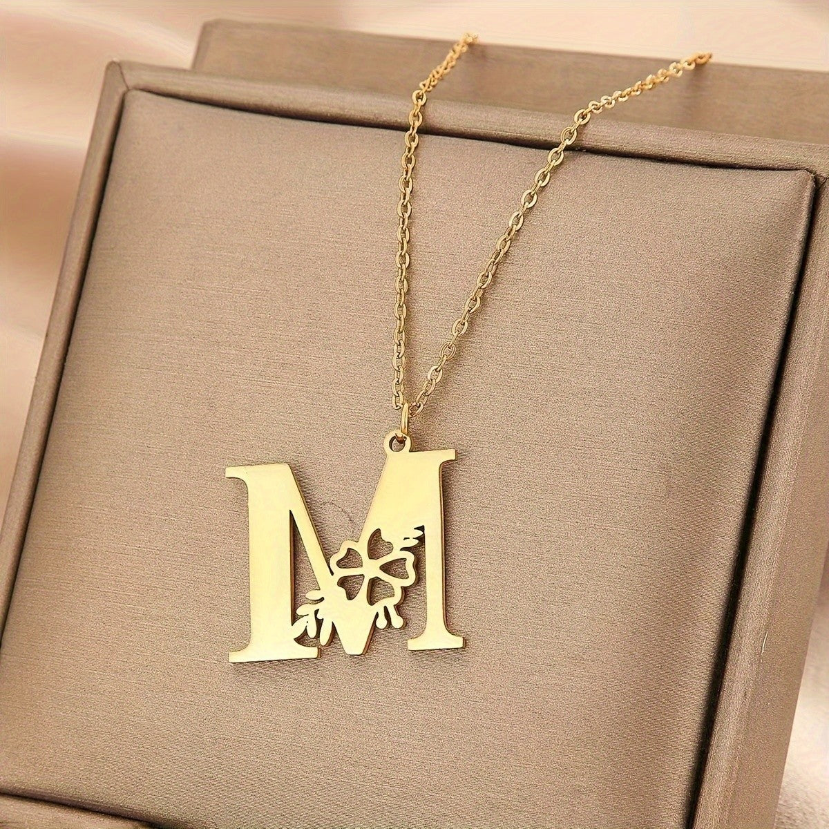 Floral Initial Necklace