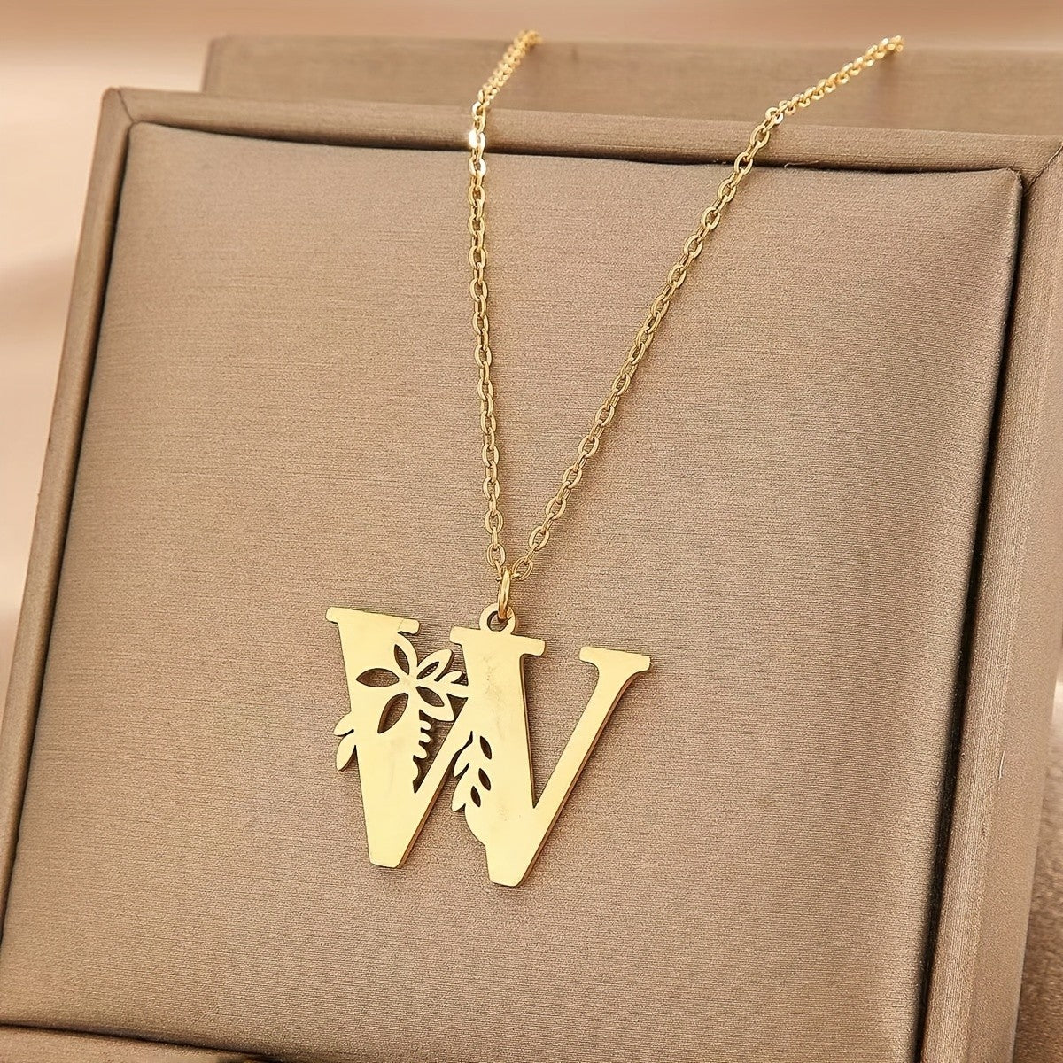 Floral Initial Necklace