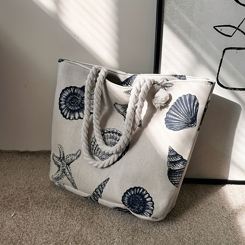 Seashell Canvas Tote Bag