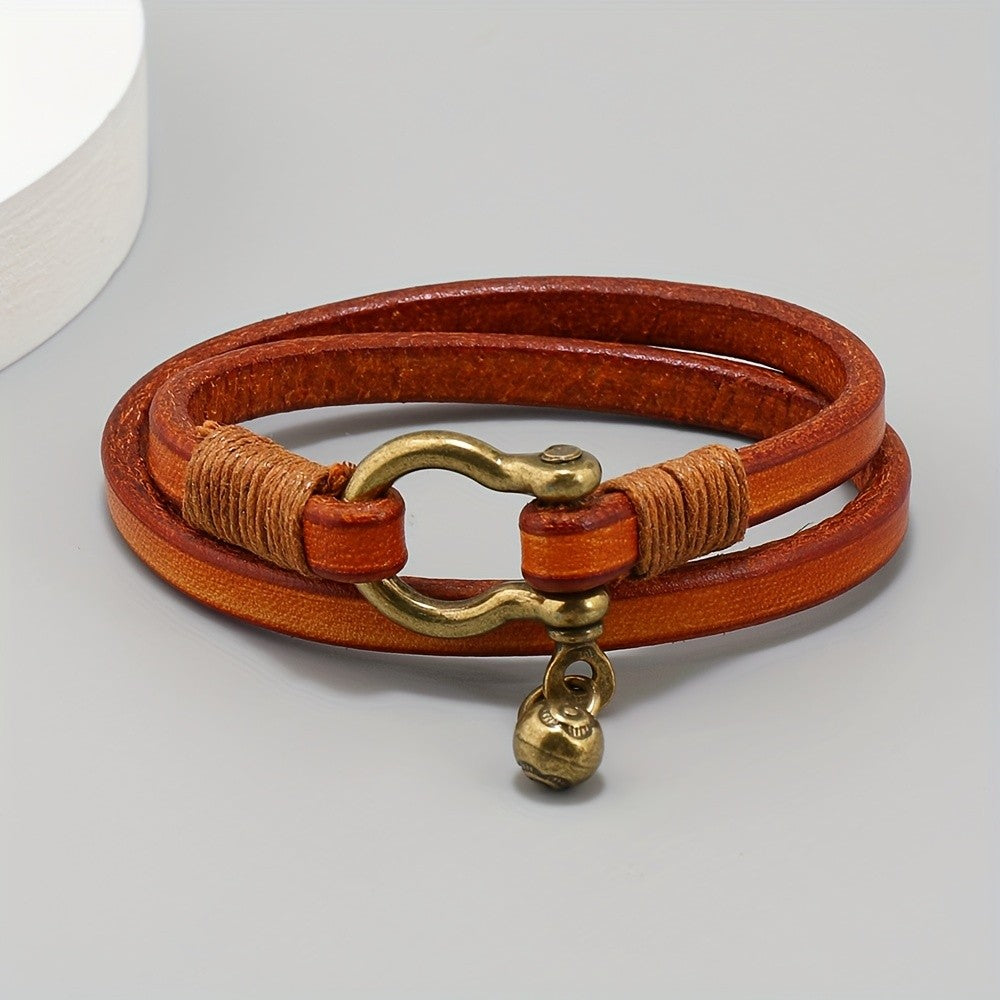 Horseshoe Buckle Leather Bracelet