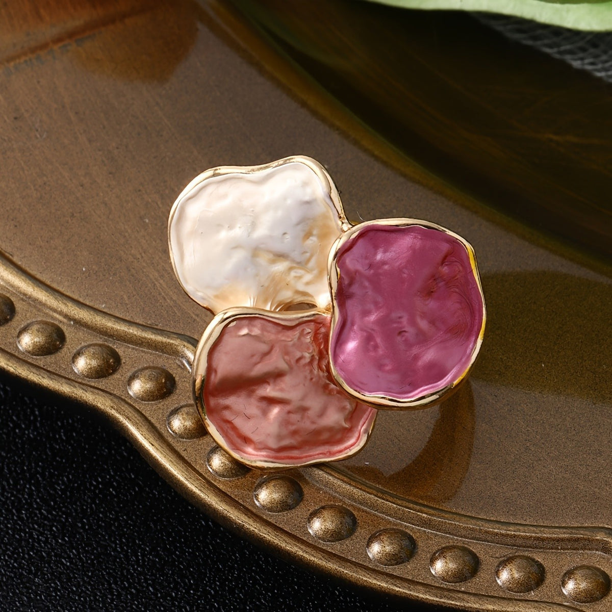 Colorful Enamel Cluster Ring