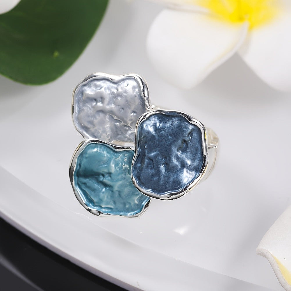 Colorful Enamel Cluster Ring