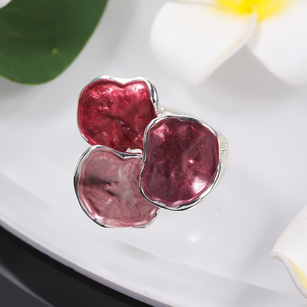 Colorful Enamel Cluster Ring