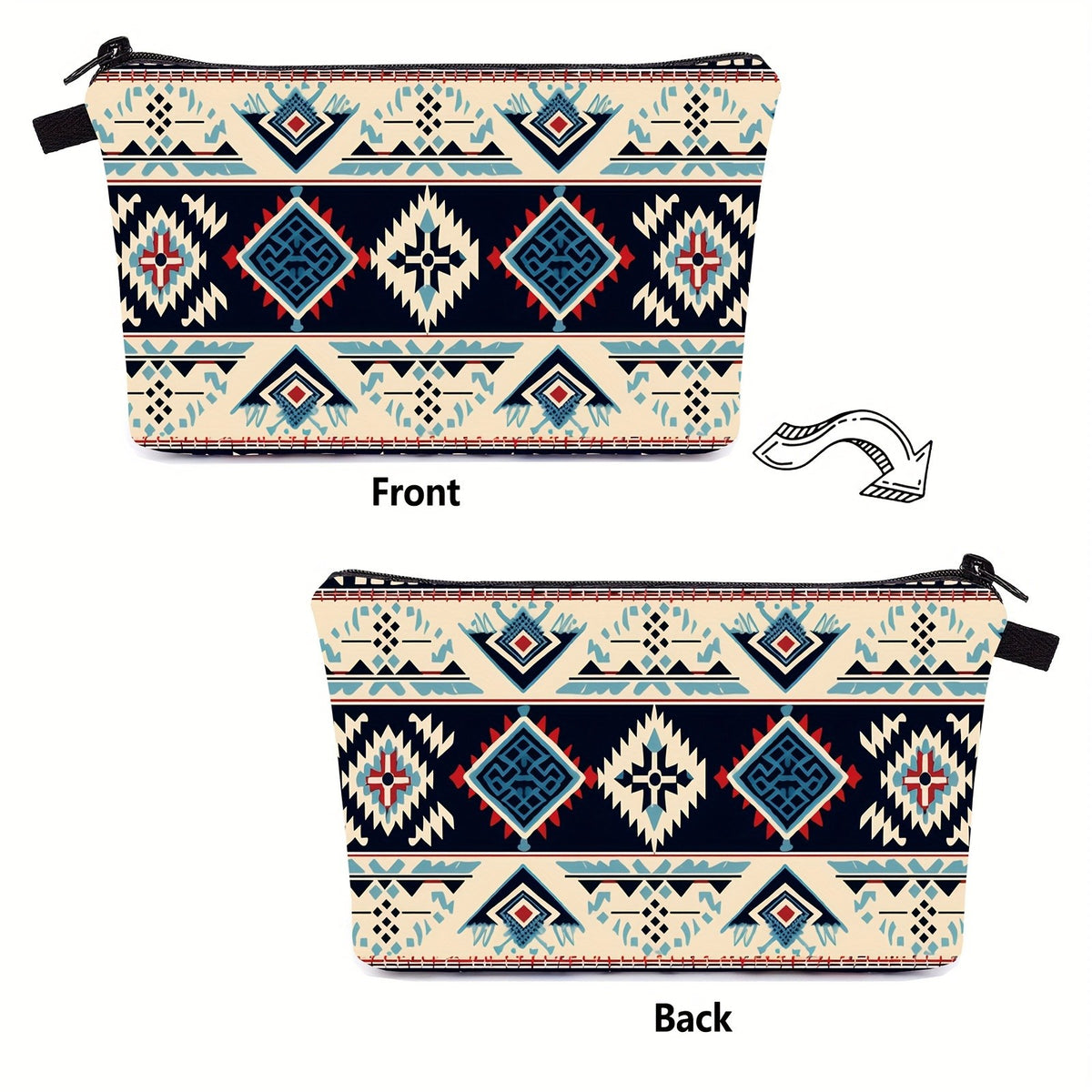 Geometric Tribal Print Pouch