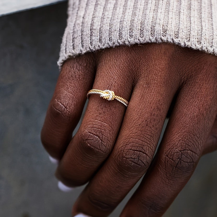 Two-Tone Love Knot Ring