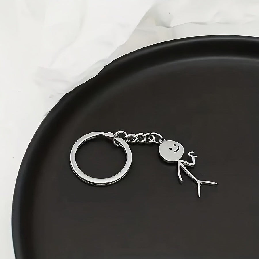 Stick Figure Couple Keychain Set