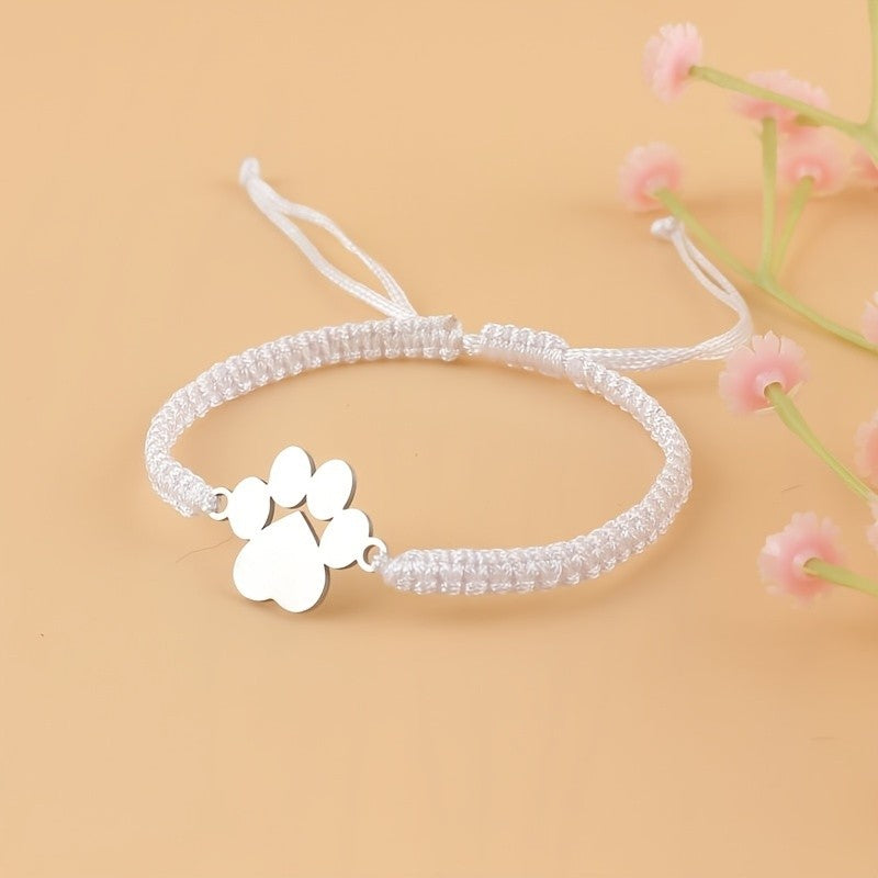 Paw Charm Braided Bracelet