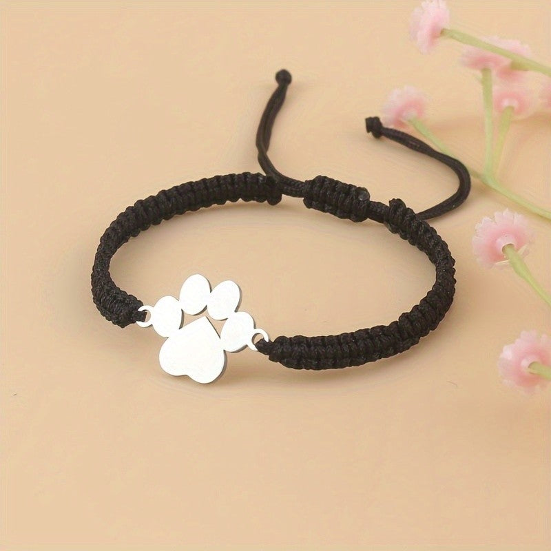 Paw Charm Braided Bracelet