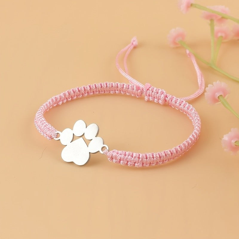 Paw Charm Braided Bracelet