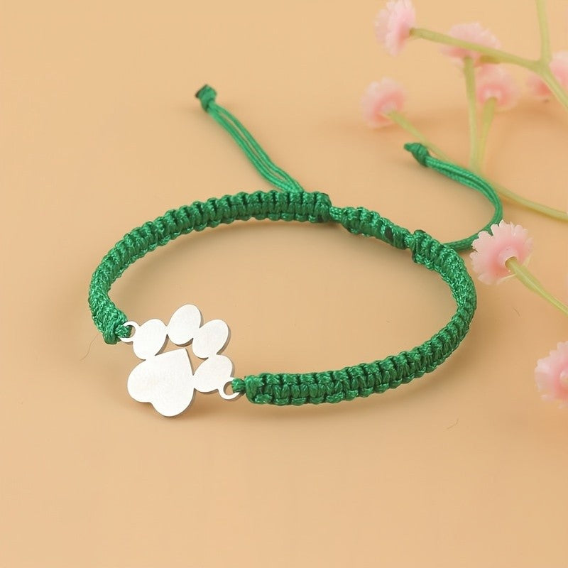 Paw Charm Braided Bracelet