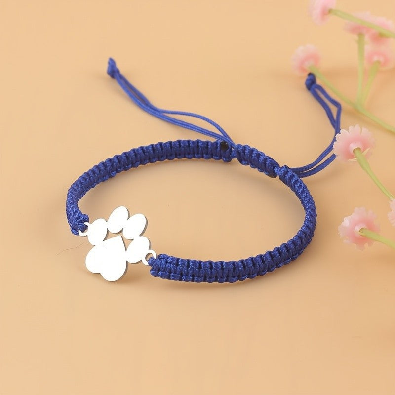 Paw Charm Braided Bracelet