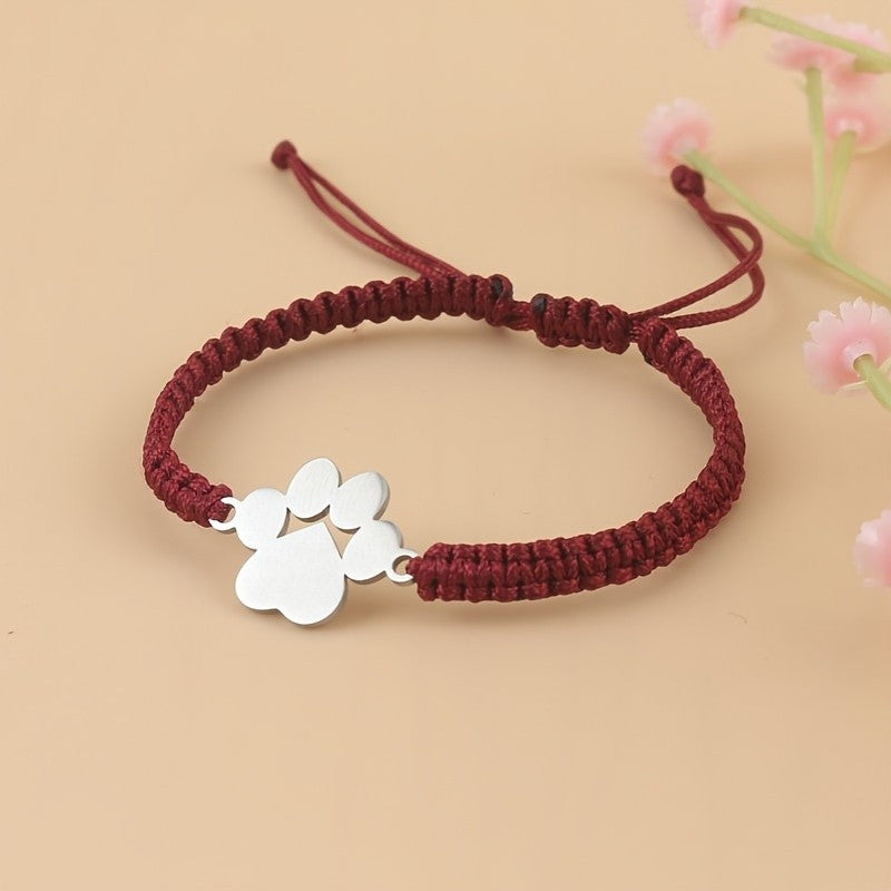 Paw Charm Braided Bracelet