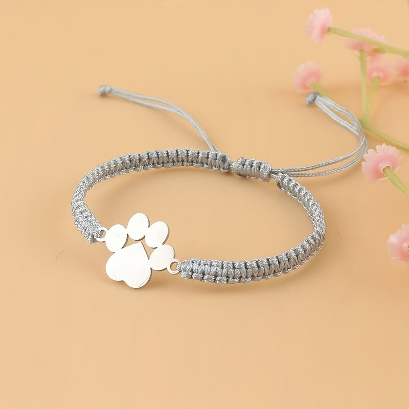 Paw Charm Braided Bracelet